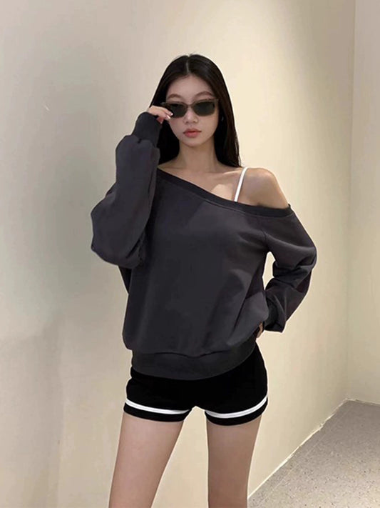Aria Off-Shoulder Oversized Sweatshirt