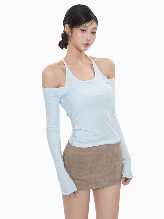 Celia Off-Shoulder Halter Top