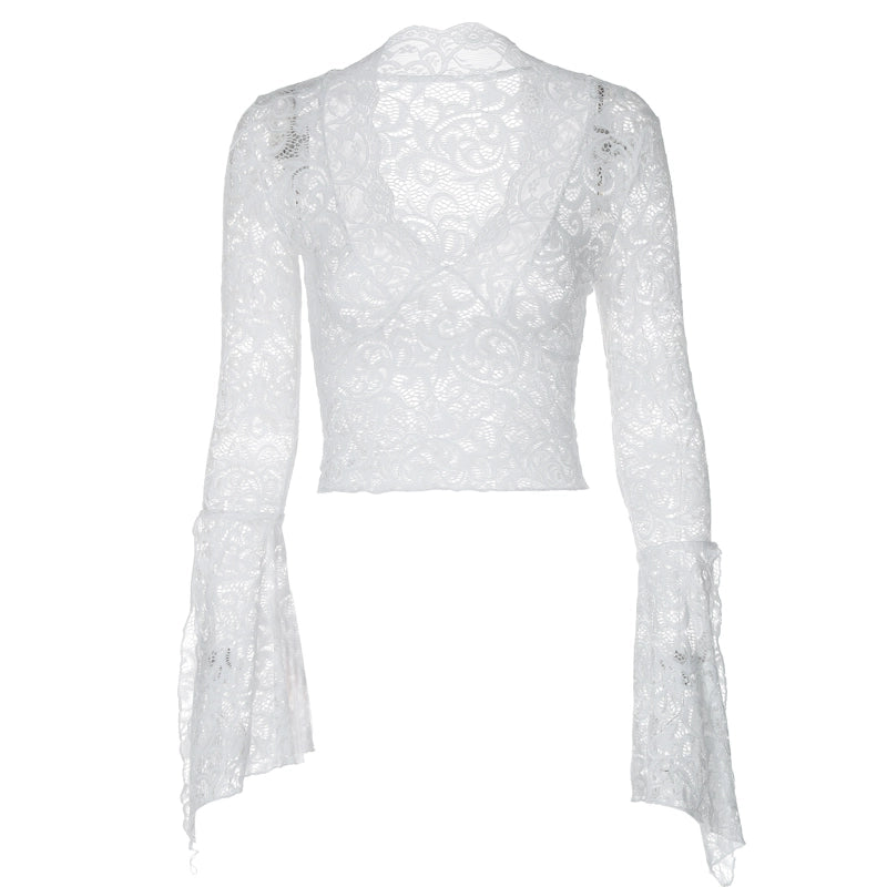 Celeste Flared-Sleeve Lace Top