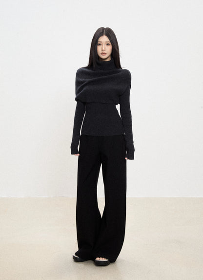 Roux High-Neck Knit Sweater