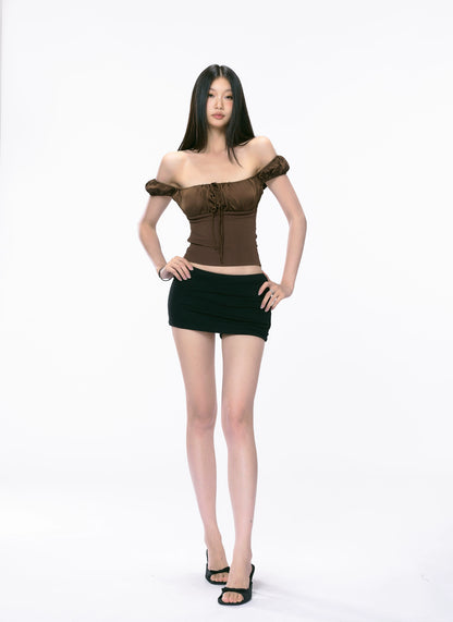 Mira Puff-Sleeve Drawstring Top