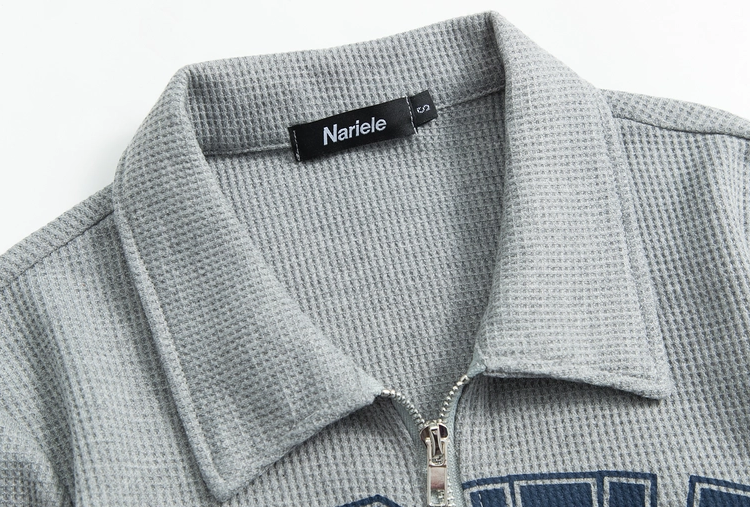 Narele Zip-Up Ribbed Tee