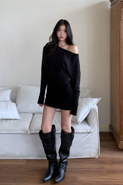 Ava Off-Shoulder Knit Mini Dress