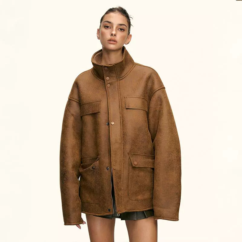 Sable Oversized Shearling Jacket