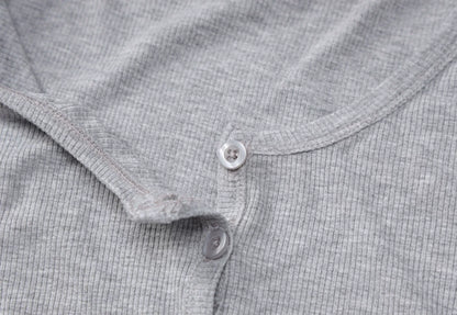 Aurelia Ribbed Button-Up Crop Top