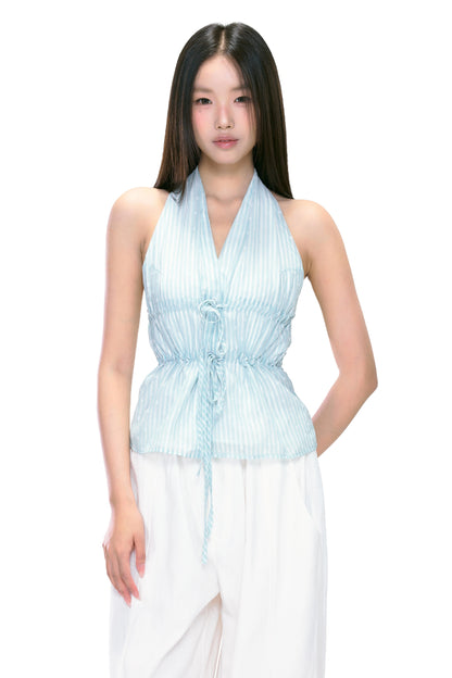 Isla Striped Tie Halter Top