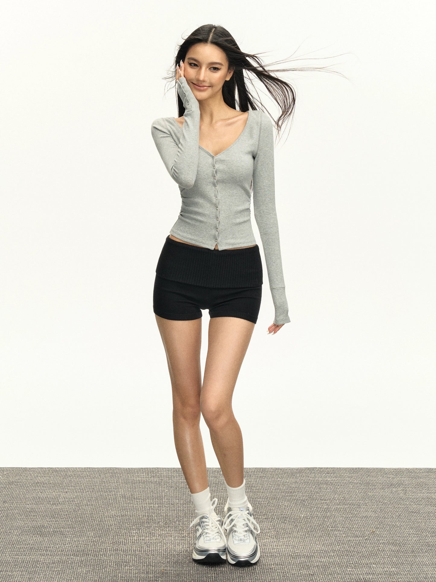 Rose Low Rise Knit Shorts