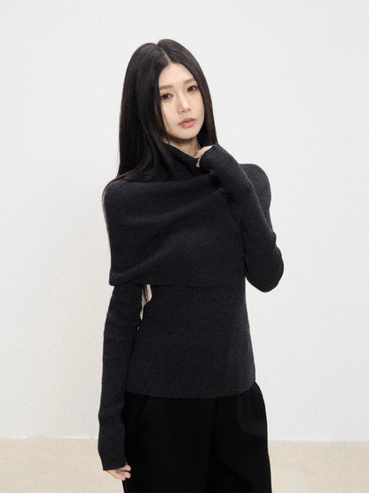 Roux High-Neck Knit Sweater