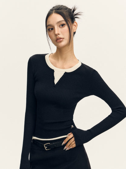 Azalea Double Long Sleeve Knit T-shirt