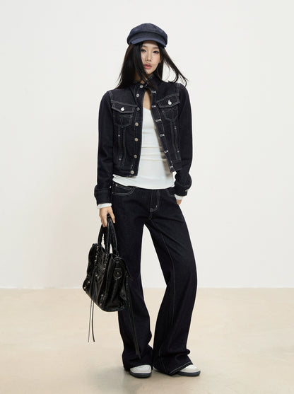Elara Dark Indigo Wide-Leg Jeans