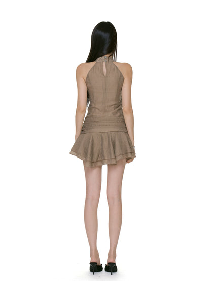 Lina Ruffled Halter Dress