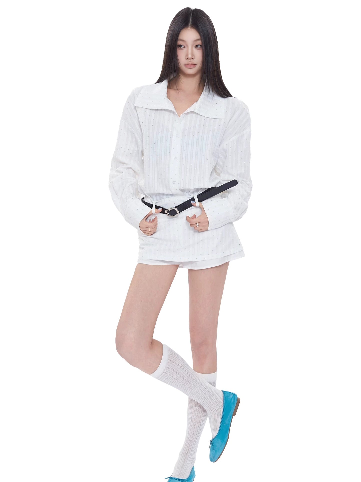 Sera Classic Striped Shirt & Mini Skirt Set