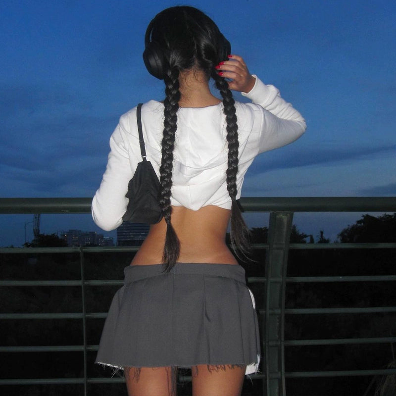 Aubrey Cropped Zip-Up Hoodie