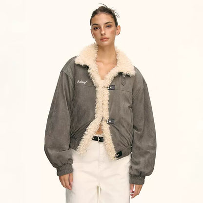 Marlo Shearling Trim Bomber Jacket