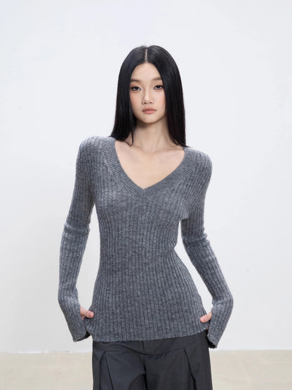 Aira Ribbed V-Neck Sweater