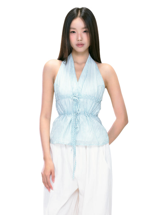 Isla Striped Tie Halter Top