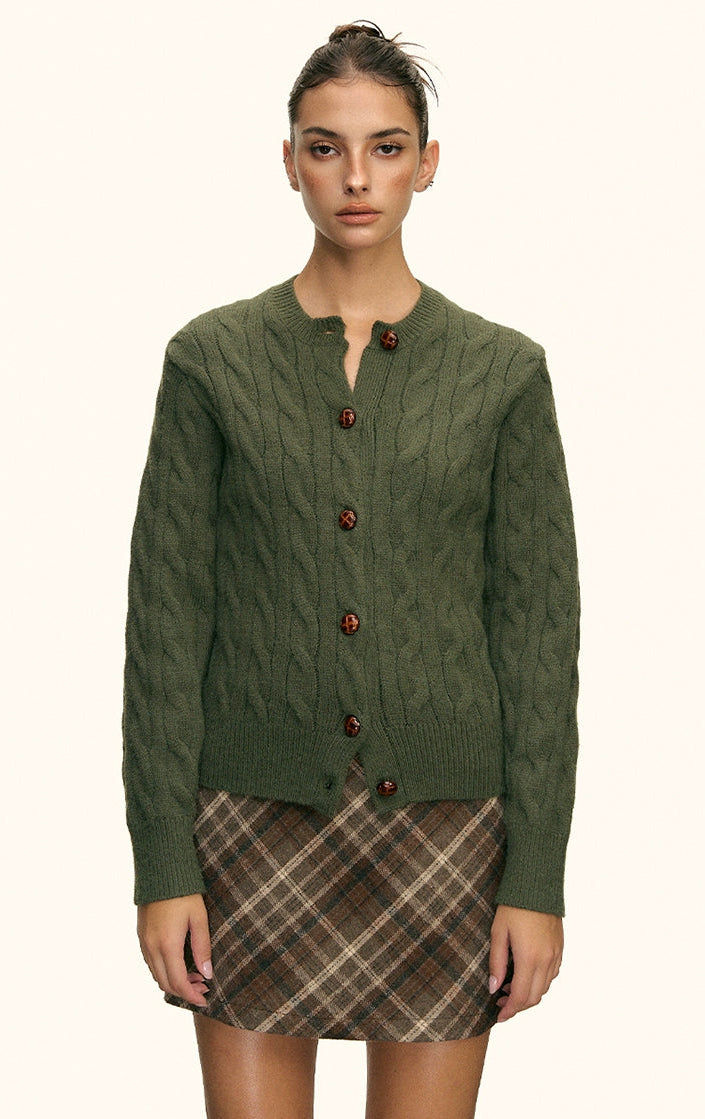 Evelyn Forest Knit Cardigan