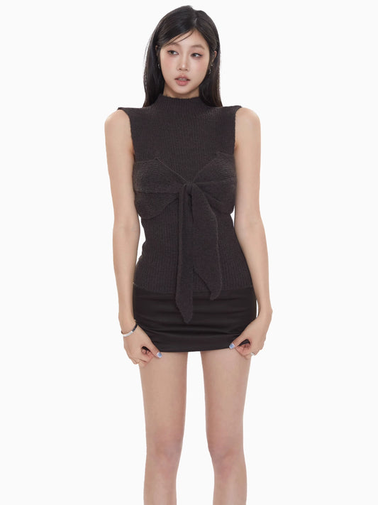 Cleo Knit Bow Detail Sleeveless Top