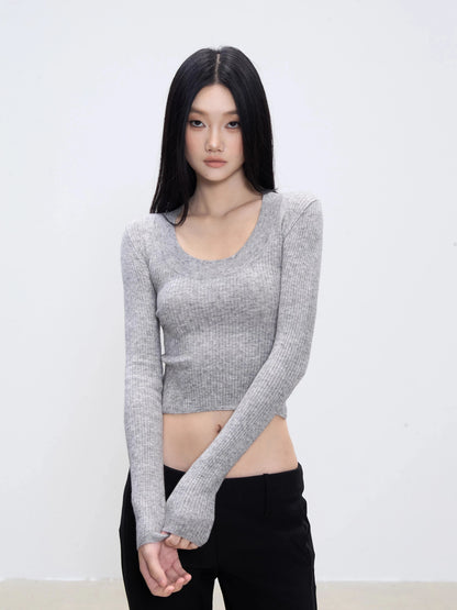 Siena Ribbed Scoop-Neck Knit Top