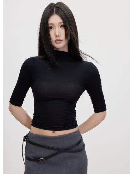 Ivy Mock Neck Fitted Top