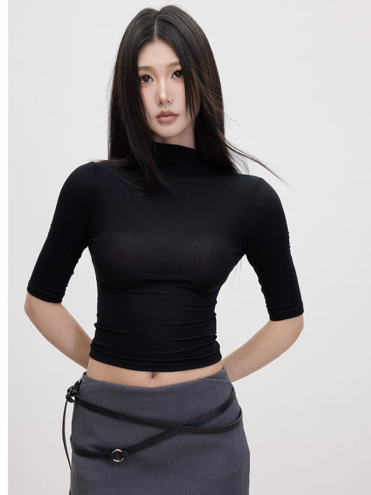 Ivy Mock Neck Fitted Top