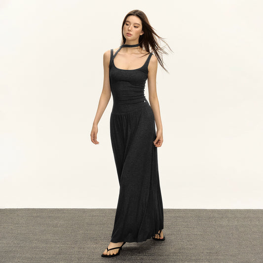 Kayla Retro Halterneck Slip Maxi Dress