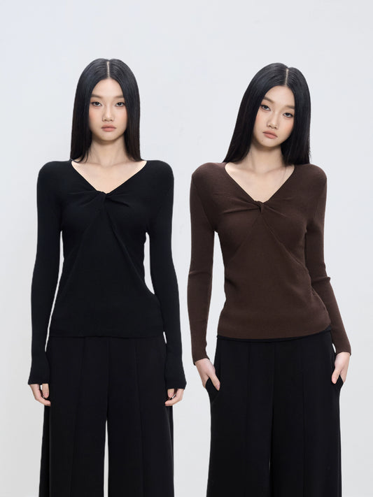 Mila Twist Front Knit Top