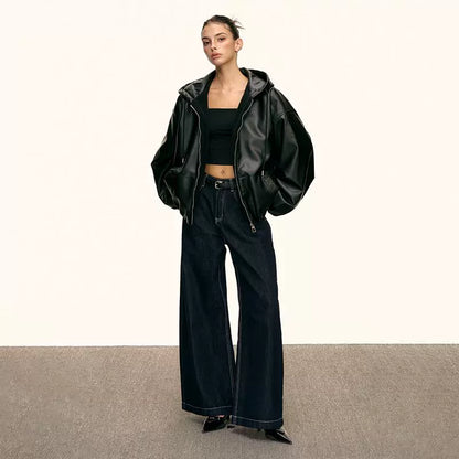 Urban Luxe Oversized Faux-Leather Jacket