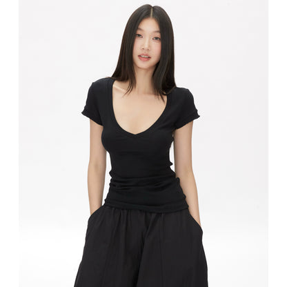 Alina Deep Scoop Short Sleeve Top