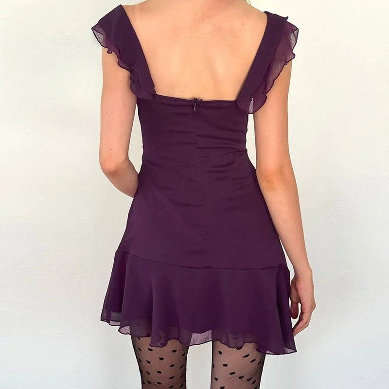 Elowen Ruffle Bow Mini Dress