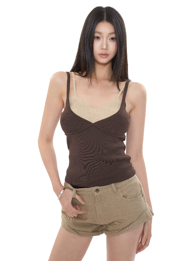 Lila Double V Cami Top