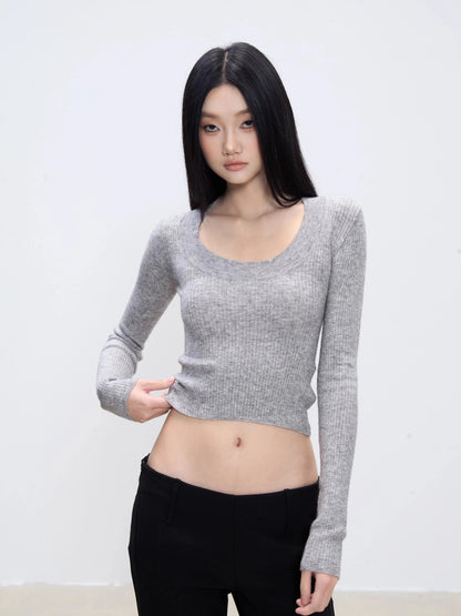 Siena Ribbed Scoop-Neck Knit Top