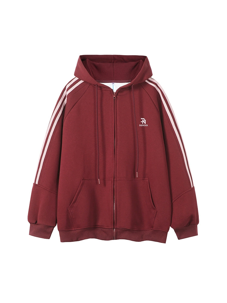 Aster Oversized Triple-Stripe Zip Hoodie