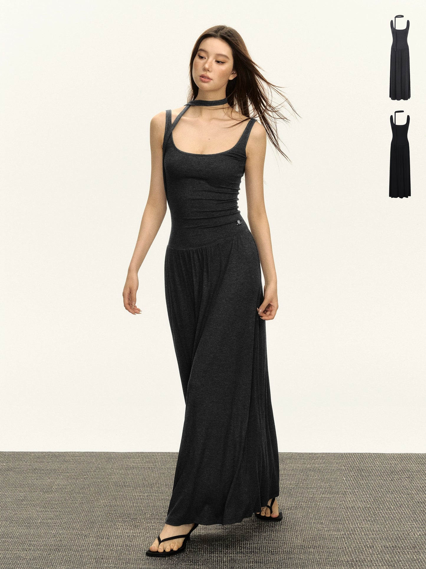 Kayla Retro Halterneck Slip Maxi Dress