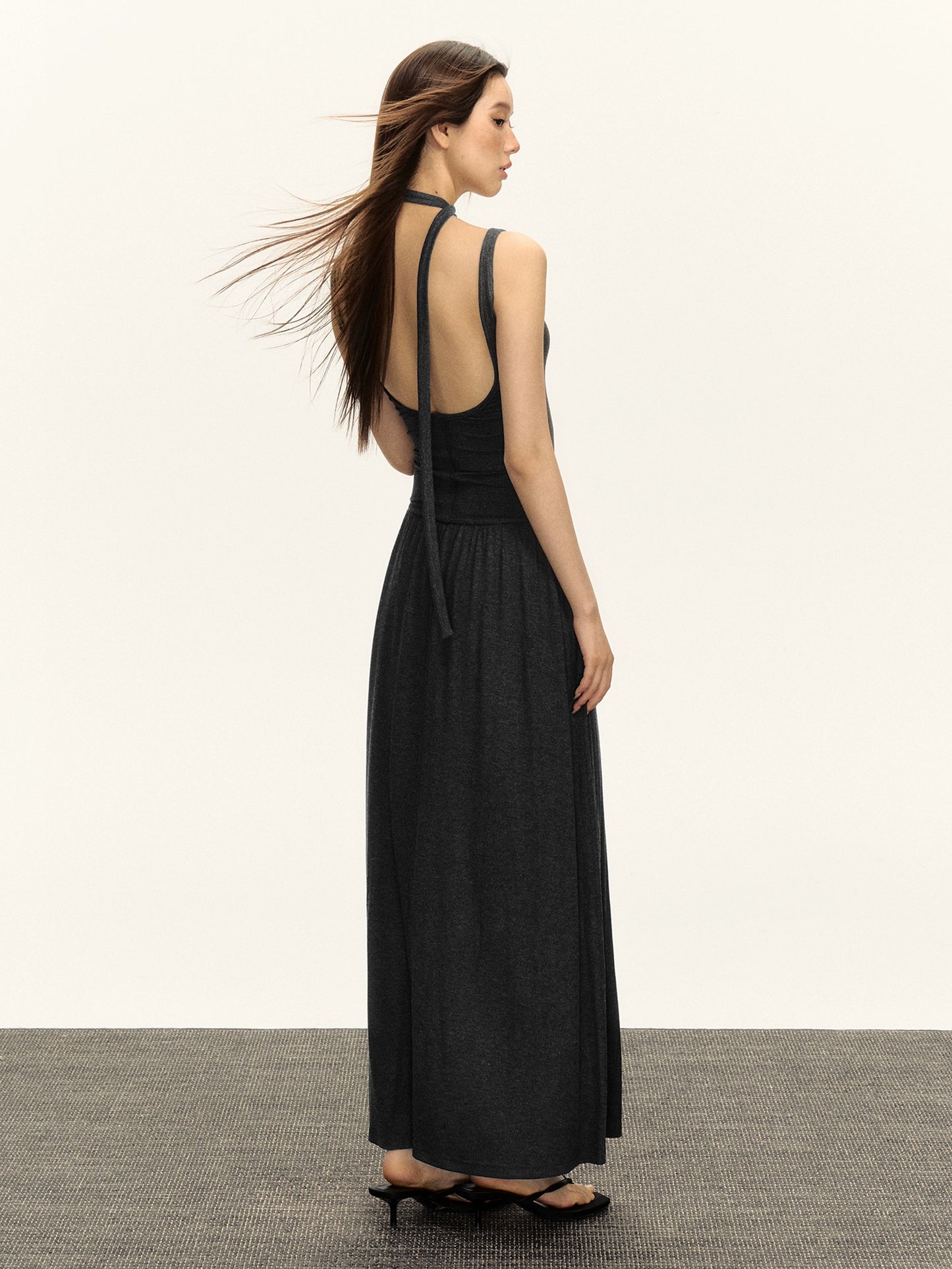Kayla Retro Halterneck Slip Maxi Dress
