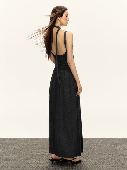 Kayla Retro Halterneck Slip Maxi Dress