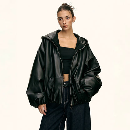 Urban Luxe Oversized Faux-Leather Jacket