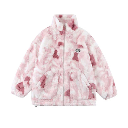 Clara Fluffy Pattern Zip Jacket