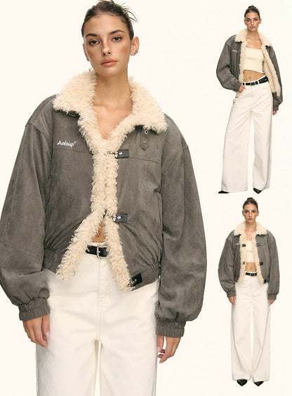 Marlo Shearling Trim Bomber Jacket