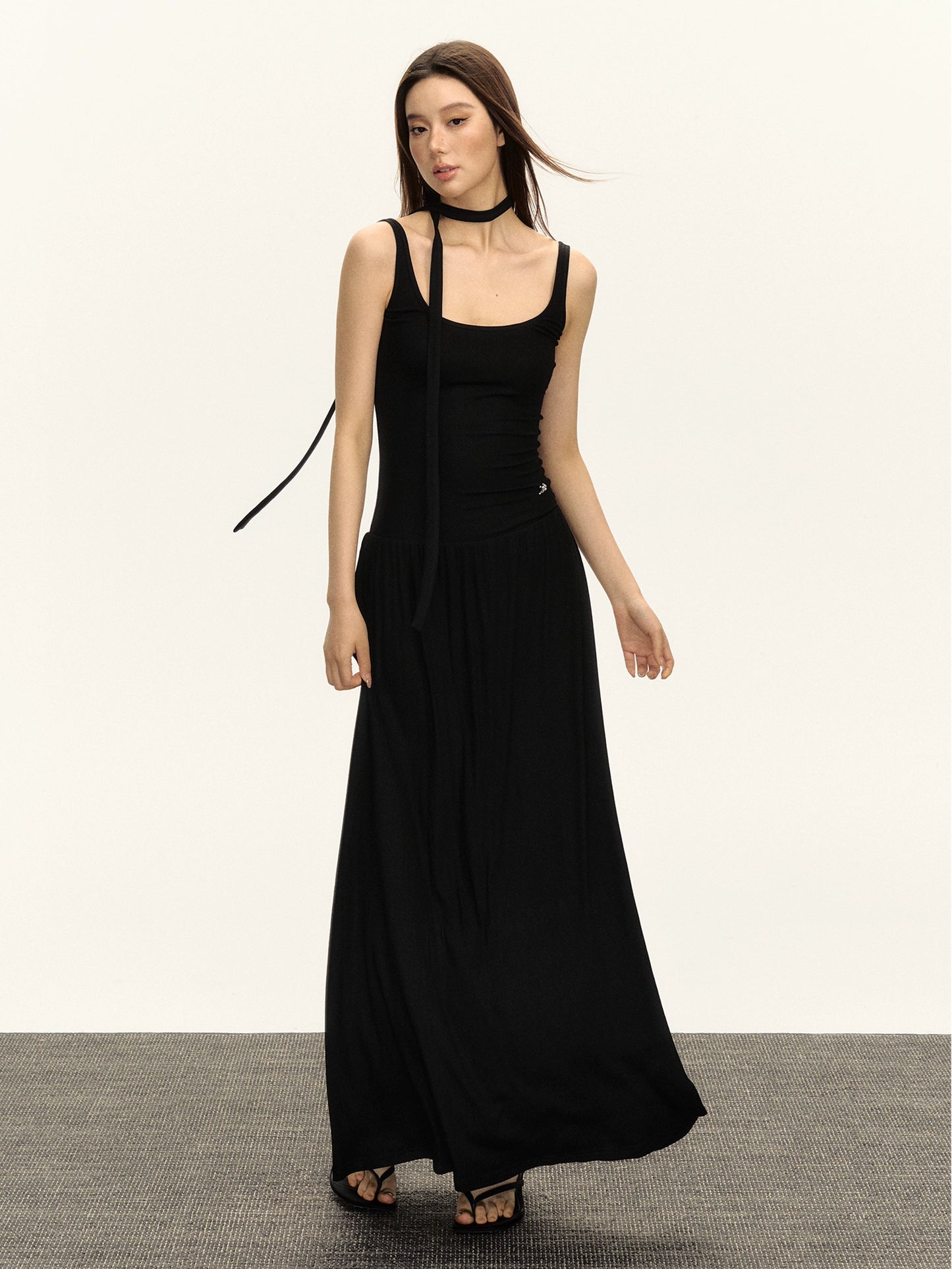 Kayla Retro Halterneck Slip Maxi Dress