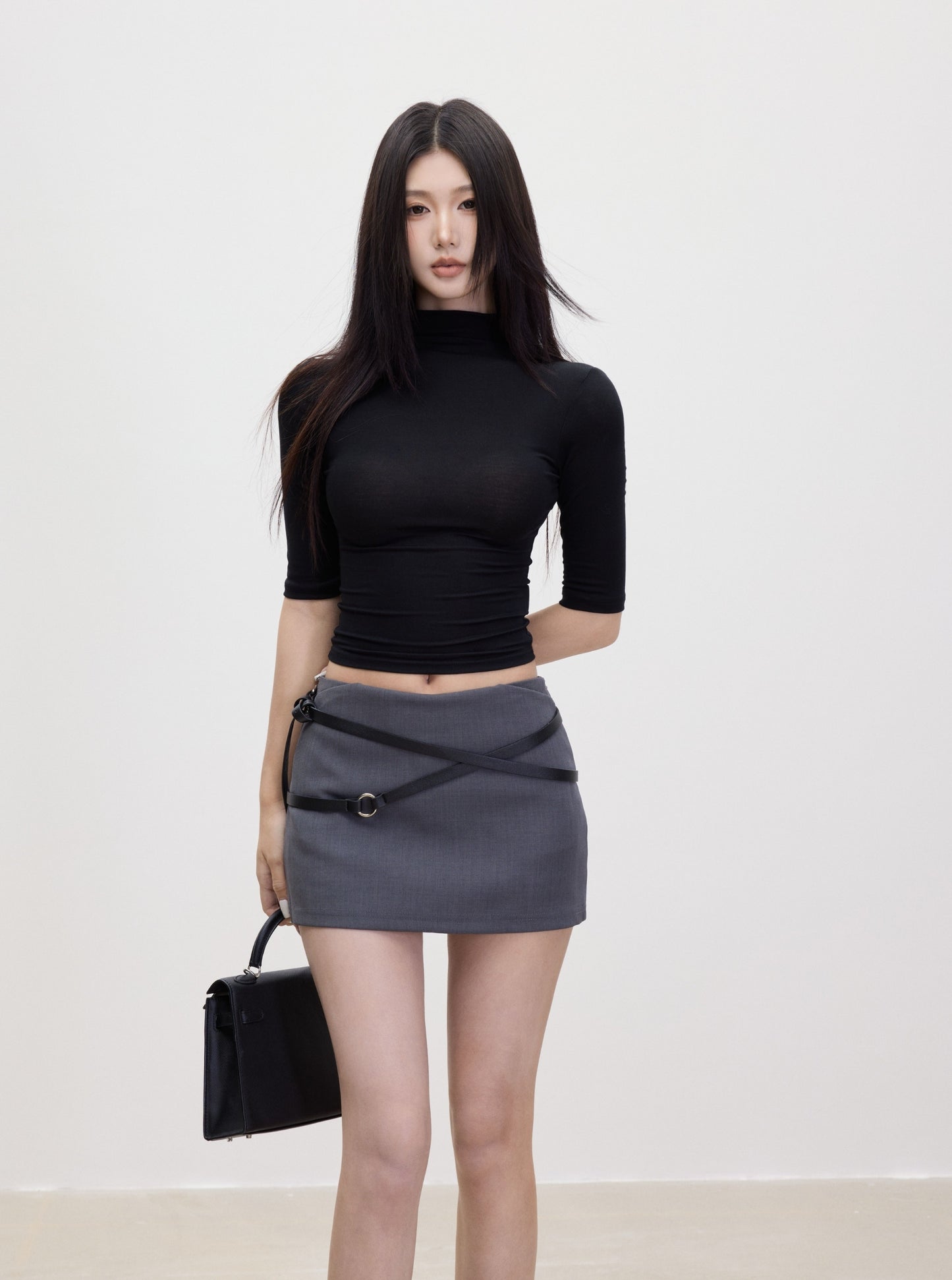 Ivy Mock Neck Fitted Top