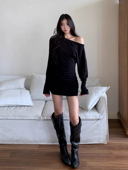 Ava Off-Shoulder Knit Mini Dress