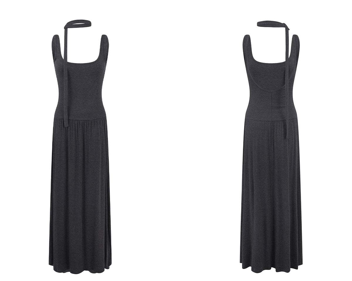 Kayla Retro Halterneck Slip Maxi Dress