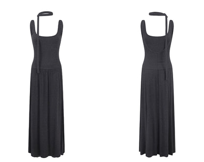 Kayla Retro Halterneck Slip Maxi Dress