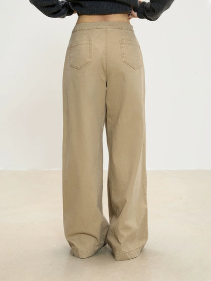 Rhea Button Detail Wide-Leg Pants