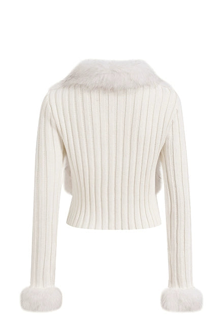 Bailey Furry Knit Cardigan Sweather