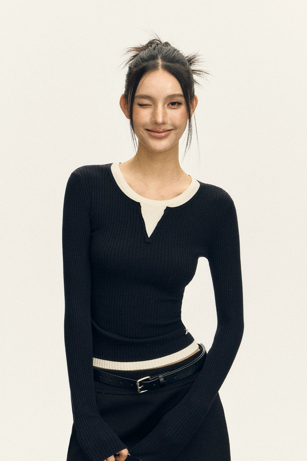 Azalea Double Long Sleeve Knit T-shirt