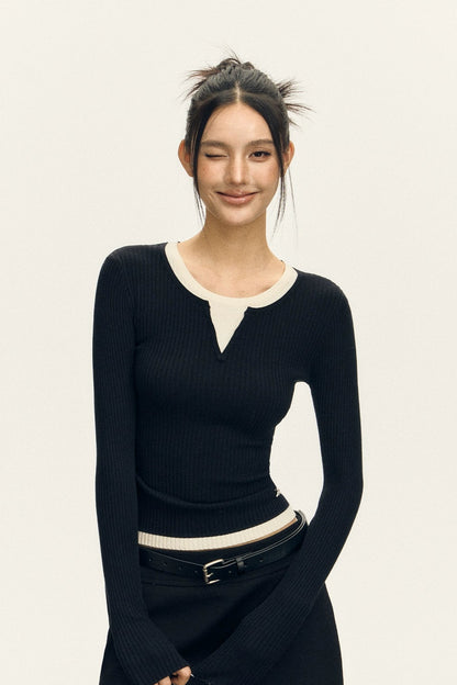 Azalea Double Long Sleeve Knit T-shirt