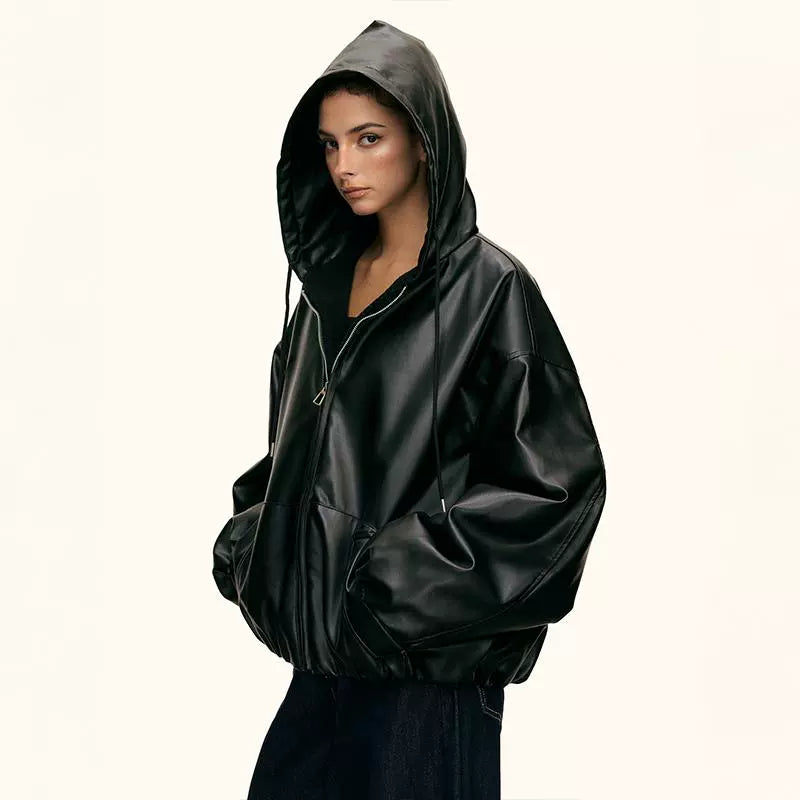 Urban Luxe Oversized Faux-Leather Jacket