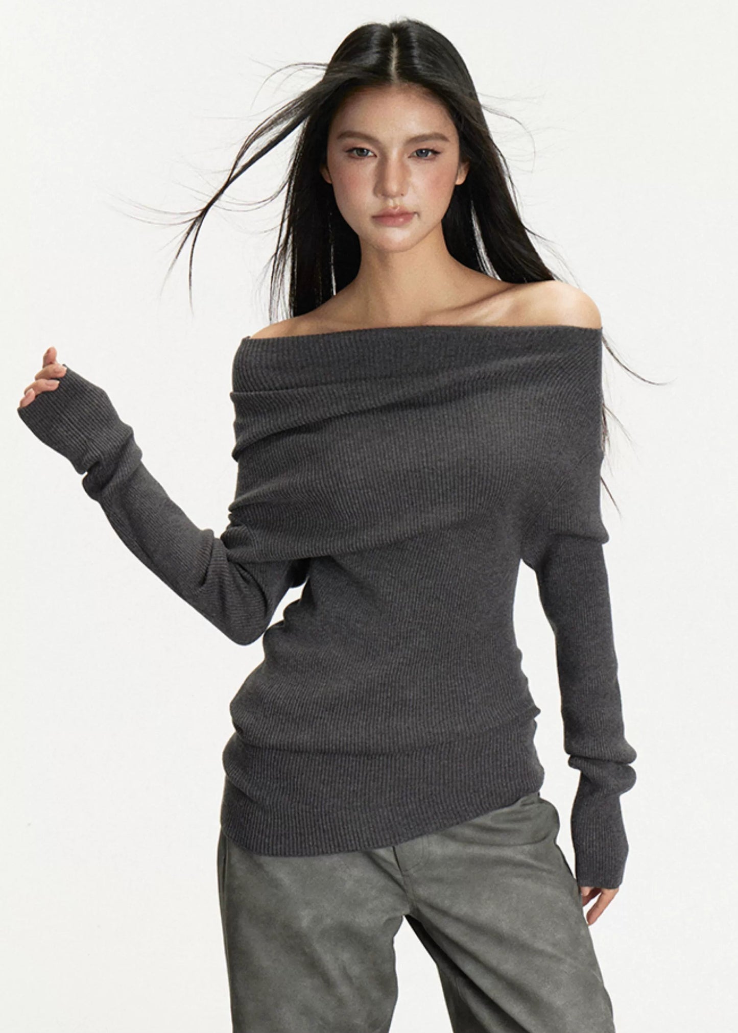 Anna Asymmetrical Knit Sweater